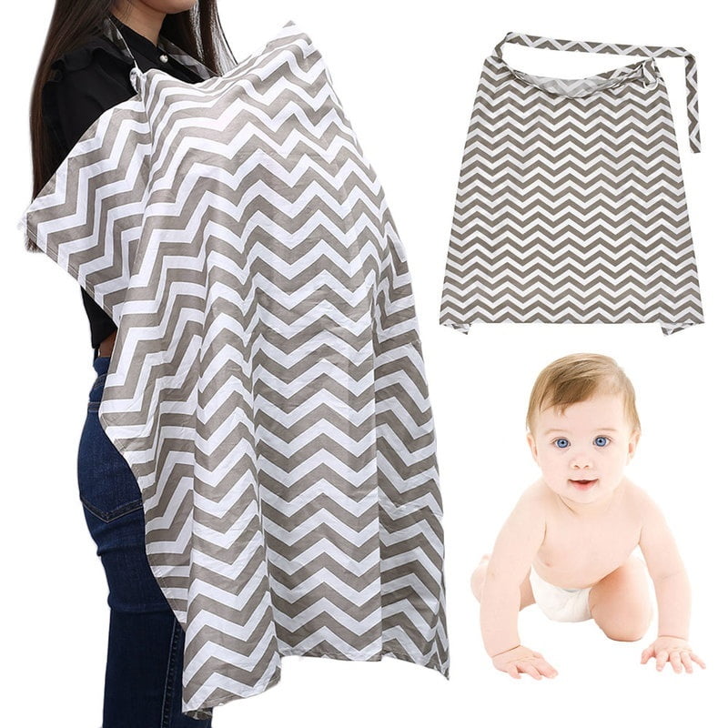 LK Baby Nursing Apron Cover Breastfeeding Coverup Cotton in Black and White 