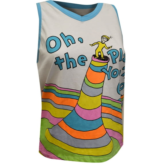 MJC Womens Dr. Seuss Oh The Places You'll Go Tank Top (Large)