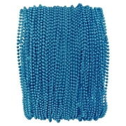 Mardi Gras Krewe Turquoise Blue Mardi Gras Beads, 33 Inch, 72 Necklaces - 6 Dozen