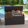 Patiowell 105 Gallon Deck Box Outdoor Resin Plastic Deck Storage Box, Brown