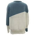 thumbnail image 6 of GBSYEWXS Women Sweater Crew Neck Color Block Long Sleeve Cute Warm Blue Sweater, 6 of 7