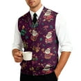 thumbnail image 7 of Kixjoy Christmas Sweater Vest for Men Warm Knit Sleeveless Pullovers Sweater Casual Ribbed V Neck Sweaters Big and Tall Going Out Stretch Vest, Wine 3XL, 7 of 7