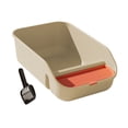 thumbnail image 1 of Caja de arena para gatos de interior con marco, contenedor , arena antisalpicaduras Beige, 1 of 8