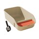 thumbnail image 1 of Caja de arena para gatos de interior con marco, grande, antisalpicaduras Beige, 1 of 9