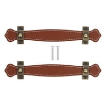 Supvox Antique Trunk Handles 2Pcs Brown Pu for Cabinet and Dresser Pulls