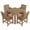 36.2" Table & 4 Chairs(BR), variant on Innovaze 7-Piece Outdoor Patio Dining Set, All Weather-Resistant HIPS Dining Chairs and Table with 1.7" Umbrella Hole for Backyard, Deck, Garden, Teak Tone