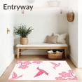 thumbnail image 3 of ODIKA 6'x9' Machine Washable Non-Slip Area Rug, Origami Flower Bloom Modular Pet Retreat Foldable Architecture High Traffic Rug, Pink, 679346, 3 of 7
