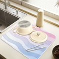 thumbnail image 2 of Yayeee Dish Drying Mat for Kitchen Counter 18" x 24" Microfiber Super Absorbent Coffee Decorative Pad, Light Blue Gradient, 2 of 9