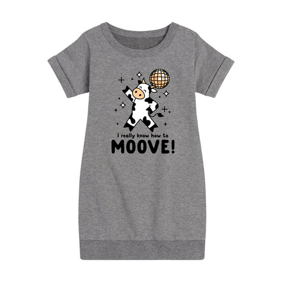 Instant Message - Watch Me Moove Disco Cow - Toddler & Youth Girls Fleece Dress