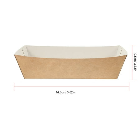 

100pcs Frying Snack Box Boat Shaped Paper Food Packing Boats French Fries Box for Packing