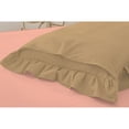 thumbnail image 3 of 2 Piece Ruffle Solid Taupe Pillow Shams, (Queen 20X30 Pillow Cover), 100% Egyptian Cotton, 800 Thread Count, Queen Size, 3 of 3