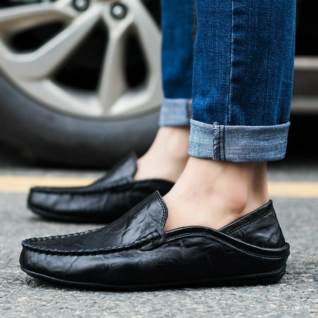 

Men‘s Loafer Shoes Handmade Stitching Casual Lightweight Outdoor Slip On Flat Shoes Moccasins