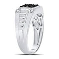 thumbnail image 3 of Diamond Princess 10kt White Gold Mens Round Black Color Enhanced Diamond Square Ring 1/2 Cttw, 3 of 4