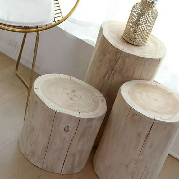 AURARMLET 1Pcs Log Furniture for Living Room Decoration 18In Round Simple Design