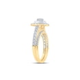 thumbnail image 3 of 14kt Yellow Gold Round Diamond Halo Bridal Wedding Ring Band Set 1 Cttw, 3 of 4