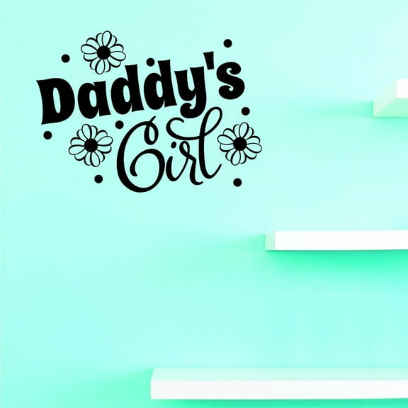 Custom Decals Daddys Girl Wall Art Size: 14 X 28 Inches Color: Black
