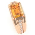 thumbnail image 3 of Men's Citrine Diamond Channel Ring In Solid 14k Rose Gold, 3 of 6