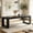 Black, variant on Fnova 86.6" Modern Dining Table for 8 People, Farmhouse Rectangular Narrow Extra Long Kitchen Table with Pedestal Base, Heavy Duty Dinner Table for Dining Room, Kitchen, Living Room