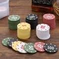thumbnail image 6 of Misright 100Pcs/pack Chip Gambling Chips Professional Casinos Chips European Pokers Chip Set Round Coin Set, 6 of 8