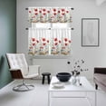 thumbnail image 4 of Red Poppy Flower Kitchen Curtains Sets for Windows 24 Inch Length, Blue Blooms Floral Country Boho Daisy Rod Pocket Window Treatments Tier Curtains and Valances Set for Bedroom/Bathroom, 4 of 8