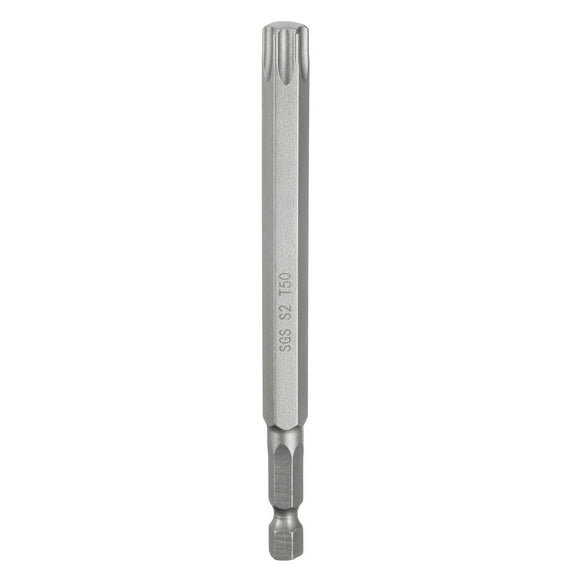 Uxcell T50 Torx Head Screwdriver Bit 1/4" Hex Shank 4.3" (110mm) Long Magnetic No Hole Tip 6 Point Star Screw Driver