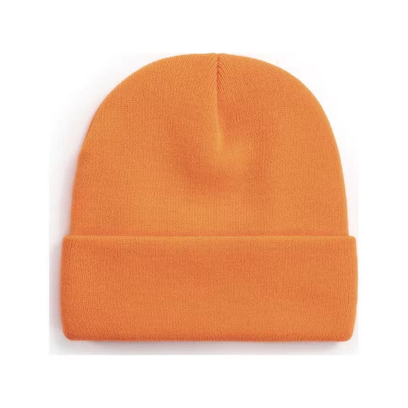 Nvzi Light Orange 2-piece Knitted Hat - An elastic loose knit hat with ribbed knit design suitable for both men and women, a ski hat for winter outdoor sports and daily street fashion