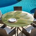 thumbnail image 6 of Sage Green Gold Round Tablecloth, Fitted Table Cover with Elastic for 36"-44" Round Tables, Aesthetics Flower Boho Watercolor Art Table Cloth Outdoor Indoor Dinning Party Waterproof Tablecloths, 6 of 7