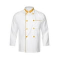 thumbnail image 1 of Jelory Unisex Chef Coat Long Sleeves Double-Breasted Hotel Restaurant Kitchen Work Uniform Yellow 4XL, 1 of 7