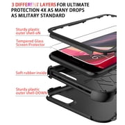 Diverbox Designed for iPhone SE case with Screen Protector Heavy Duty Shockproof Shock-Resistant Cases for iPhone se Phone 2022/2020 Release (Black)