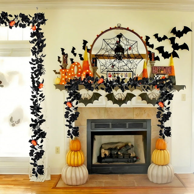 YTCAMLO Halloween Decorations indoor Outdoor on Clearance,Halloween Pumpkin Rattan Flying Witch Originality Internet Star Holiday Gift Newly Product Pumpkin Maple Leaf Rattan,Fall Decorations for Home