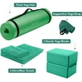 thumbnail image 5 of HemingWeigh Yoga Starter Kit Polyester 72" Length Mat, Blocks, Strap, 2 Towels - Green, 5 of 6