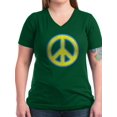 thumbnail image 1 of CafePress - Ukraine Flag Ukrainian Pride Peace Symbol T Shirt - Women's V-Neck Dark T-Shirt, 1 of 1