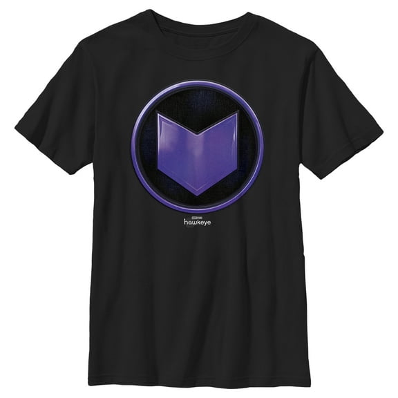 Boy's Marvel Hawkeye Purple Arrow Icon  Graphic Tee White X Large