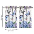 thumbnail image 4 of Vintage Butterflies and Purple Hydrangeas Tier Kitchen Curtains for Bathroom Living Rod Pocket Window Drapes 28"x39" 2 Panels Window Treatment Tiers, 4 of 4