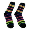 thumbnail image 2 of 4 or 8 Pairs Cozy Fuzzy Fluffy Soft Warm Comfortable Women's Crew Socks (Stripes, 8), 2 of 6
