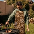 thumbnail image 4 of Brown and Black Leopard Print Apron-Garden Aprons for Women with Pockets-Cotton Linen Waterproof Kitchen Cooking Gardening Aprons Adjustable for Kitchen,Cooking,BBQ and Salon 33x27 Inch, 4 of 7