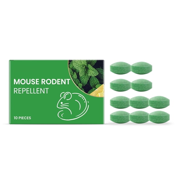 Rodent Repellent Pills for Indoor and Outdoor Use, Natural Peppermint Oil Mouse Repellent for Vehicle Engines, Closets, and Basements, Long-Lasting Pest Control, 10 Pieces