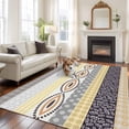 thumbnail image 2 of Large Area Rugs for Living Room Bedroom, Yellow Grey Geometric 8'x10' Rug Washable Carpet Runner Indoor Outdoor, Boho Vintage Country Flowers Leaves Non Slip Floor Mats Rug for Kitchen, Patio, 2 of 8