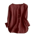 thumbnail image 1 of Vestidos Casuales Para Mujer, Blusas De Mujer De Moda Blusas de verano para mujer, de manga 3/4, lisas, con cuello en V y bolsillos, 1 of 7