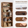 thumbnail image 2 of MCQ 5 Tiers Bookcase, 53 Inch Large Storage Tall Standing Bookshelf with Adjustable Shelves for Home Office, Living Room, Bed Room, Rust, 2 of 7