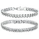 thumbnail image 1 of 2 pulseras para hombre, pulsera con cadena gruesa, cadenas de mano en plata, acero inoxidable, hip hop, rapero, joyería unisex, 1 of 8