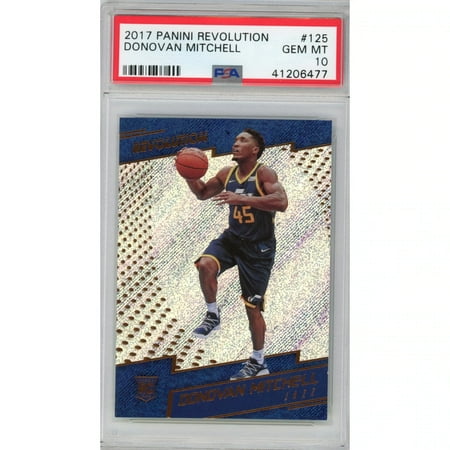 

Graded 2017-18 Panini Revolution Donovan Mitchell #125 Rookie RC Basketball Card PSA 10 Gem Mint