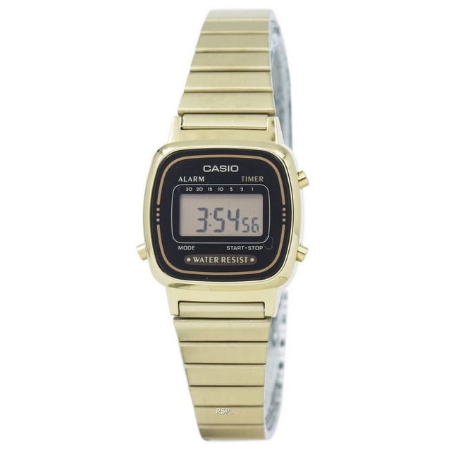 Casio Reloj Digital de Acero Inoxidable con Alarma y Temporizador LA670WGA-1DF para Mujer.