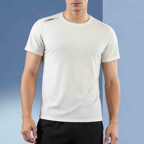 Ceisia Men's Ice Silk Quick-Dry Crew Neck T-Shirt | Breathable Honeycomb Jacquard Short Sleeve Sports Tee Gifts