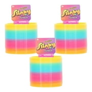 Plastic Rainbow Slinky Toy 3-Pack – Classic Spring Fidget Set