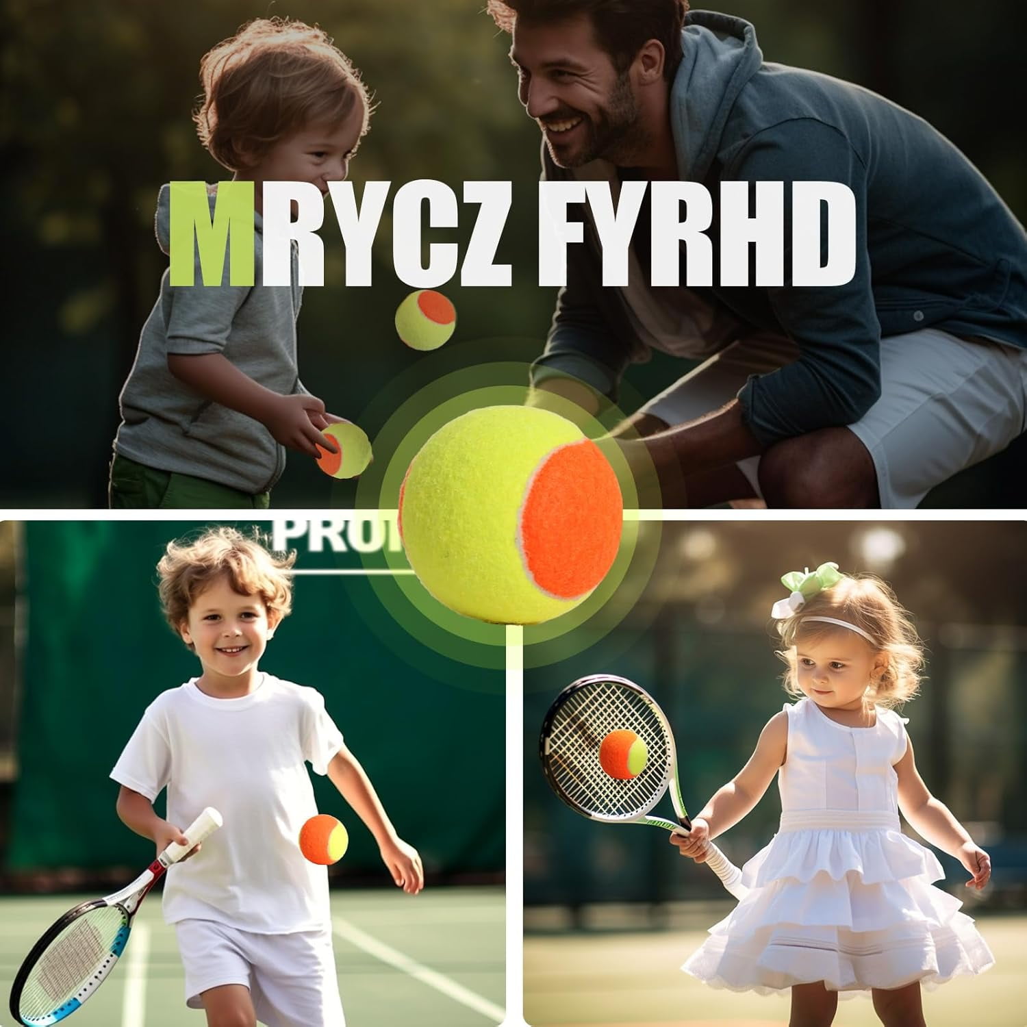 12/18/24/30/40 Pack Tennis Balls for Kids 25%-50% Low Compression Stage Tennis Ball for Beginners Youth Kids Training Practicing with Mesh Bag Easy to Transport