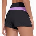 thumbnail image 4 of HCNTES Women High Waisted Swim Shorts - Bathing Suit Short Tummy Control Swimsuit Bottom Boy Shorts(Purple,S), 4 of 6
