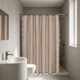thumbnail image 4 of Linnome Large Area Easy Clean Cloth Shower Curtain Waterproof Soft Foldable Hanging Bathroom Liner Rust Proof Grommets 70.87x70.87 Inch, 4 of 6