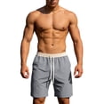 thumbnail image 2 of Mens Shorts Casual Summer Elastic Waist Drawstring Straight Leg Lightweight Knee Length Athletic Shorts with Pockets, 2 of 8