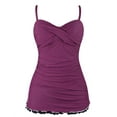 thumbnail image 2 of Mycoco Women's One Piece Swimdress Tummy Control Bathing Suit Monokini Ruffled Hem Swimsuits, 2 of 7